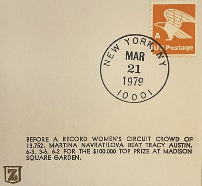 Vintage 1979 Martina Navratilova Embossed Stamped Envelope ✉️ Tennis Legend!