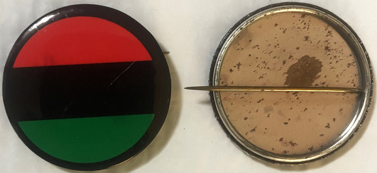 Vintage 1960s Malcolm X Pan‑African Flag Pinback Button 📌 NOS Civil Rights Era