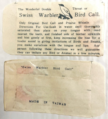 Vintage 🐦 NOS 1950s “Wonderful Double Throat” Swiss Warbler Bird & Animal Call – Prairie Whistle Classic
