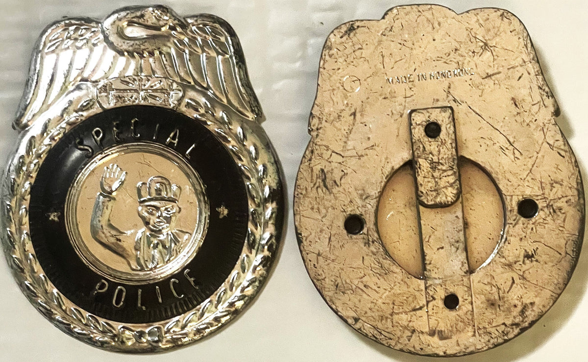 Antique Vintage Large 1950s Tin Special Police Badge 🚔 Nostalgic Memorabilia!