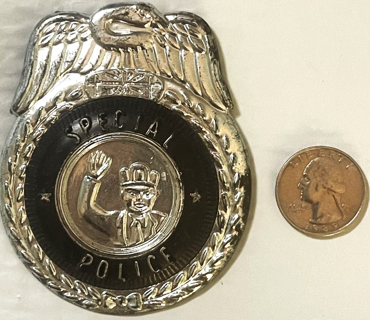 Antique Vintage Large 1950s Tin Special Police Badge 🚔 Nostalgic Memorabilia!