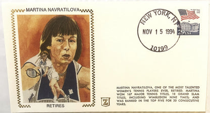 Vintage 1994 Martina Navratilova Retires Tennis Embossed Stamped Envelope! ✉️