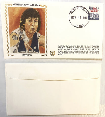 Vintage 1994 Martina Navratilova Retires Tennis Embossed Stamped Envelope! ✉️