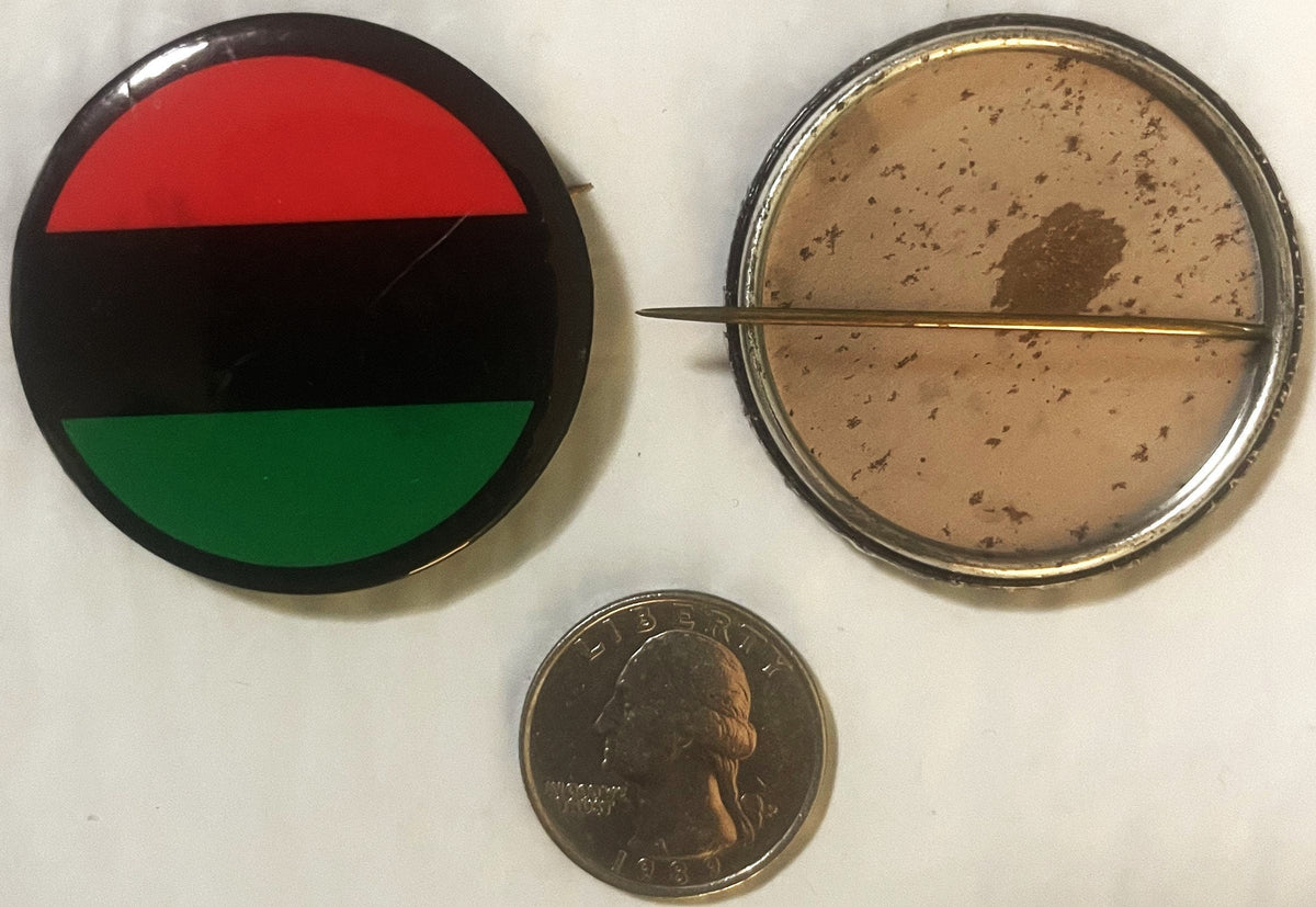 Vintage 1960s Malcolm X Pan‑African Flag Pinback Button 📌 NOS Civil Rights Era