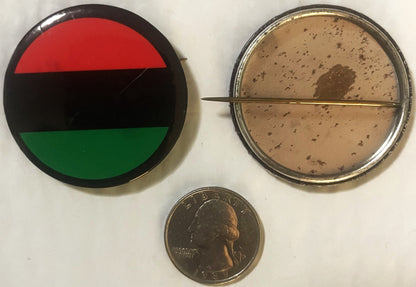 Vintage 1960s Malcolm X Pan‑African Flag Pinback Button 📌 NOS Civil Rights Era