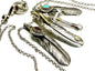 Cross Eagle Feather Necklace Western 3 Dangle Silver Eagle Claw Antique Pendants Bohemian Boho Hippie Turquoise Indian Jewelry