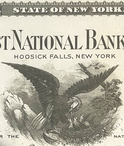 Antique 1930s Peoples-First National Bank Stock Certificate 🦅 Hoosick Falls NY