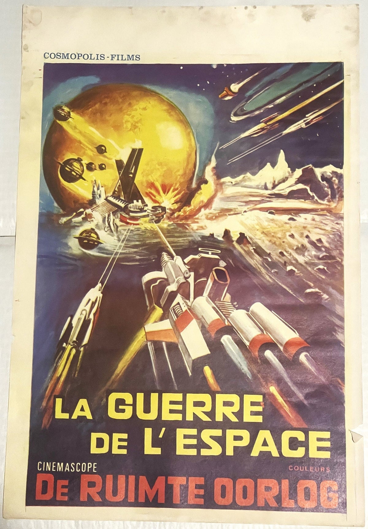 Vintage Belgian Movie Poster The War in Space 🚀 1977 Toho La Guerre de l'Espace SciFi