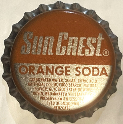 Vintage 1970s Sun Crest Orange Soda Bottle Cap — Atlanta, Georgia 🍊