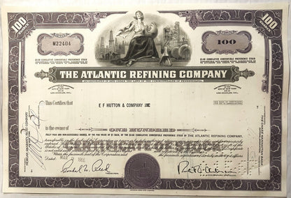 Vintage 1960s Atlantic Refining Company Stock Certificate Unearthed