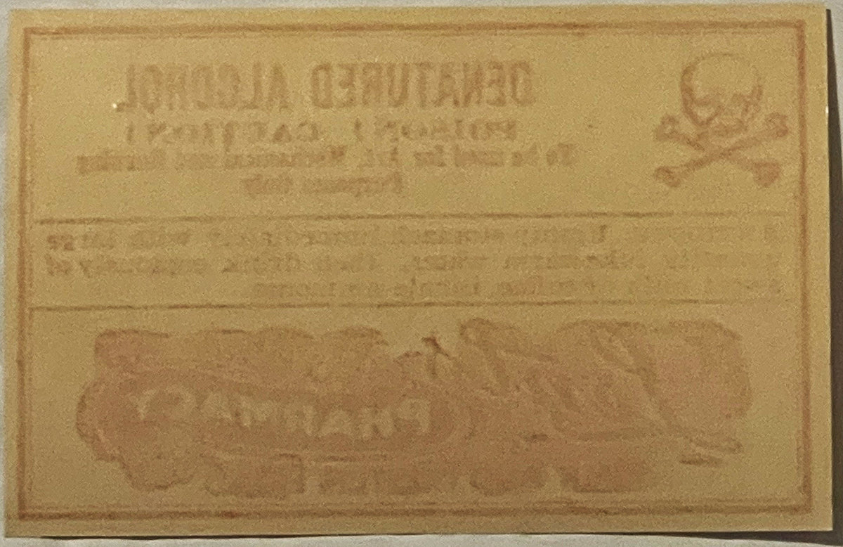 Vintage Denatured Alcohol Poison Label 🧪 Lents Pharmacy Portland OR