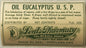 Vintage 1930s Oil Eucalyptus Label from Portland Pharmacy