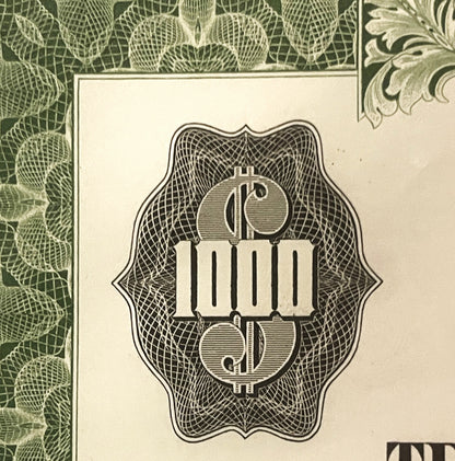 Vintage 1961 TWA Trans World Airlines 1000 Dollar Bond Howard Hughes Era Jet Age Debenture 📜