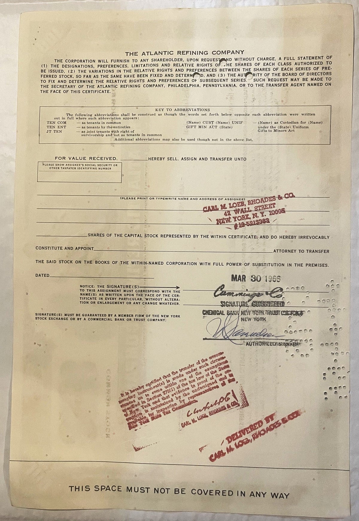 Vintage 1960s Atlantic Refining Company Stock Certificate Unearthed