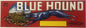 Antique Vintage 1950s Blue Hound Crate Label 🍎 Reedley, CA, Greyhound Dog Racing!