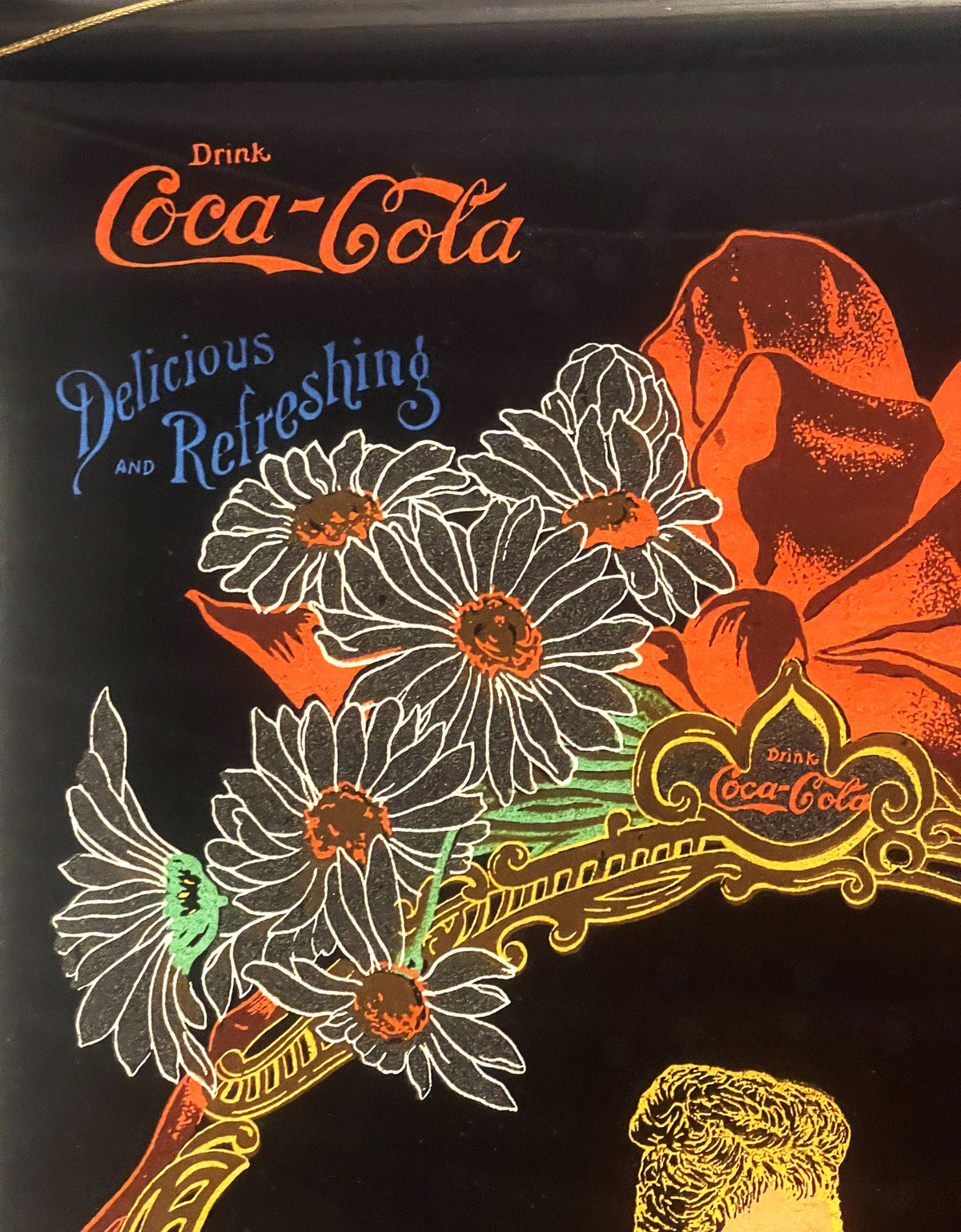 Antique Coke Coca-Cola Cloth Calendar Scroll Commemorating 1899