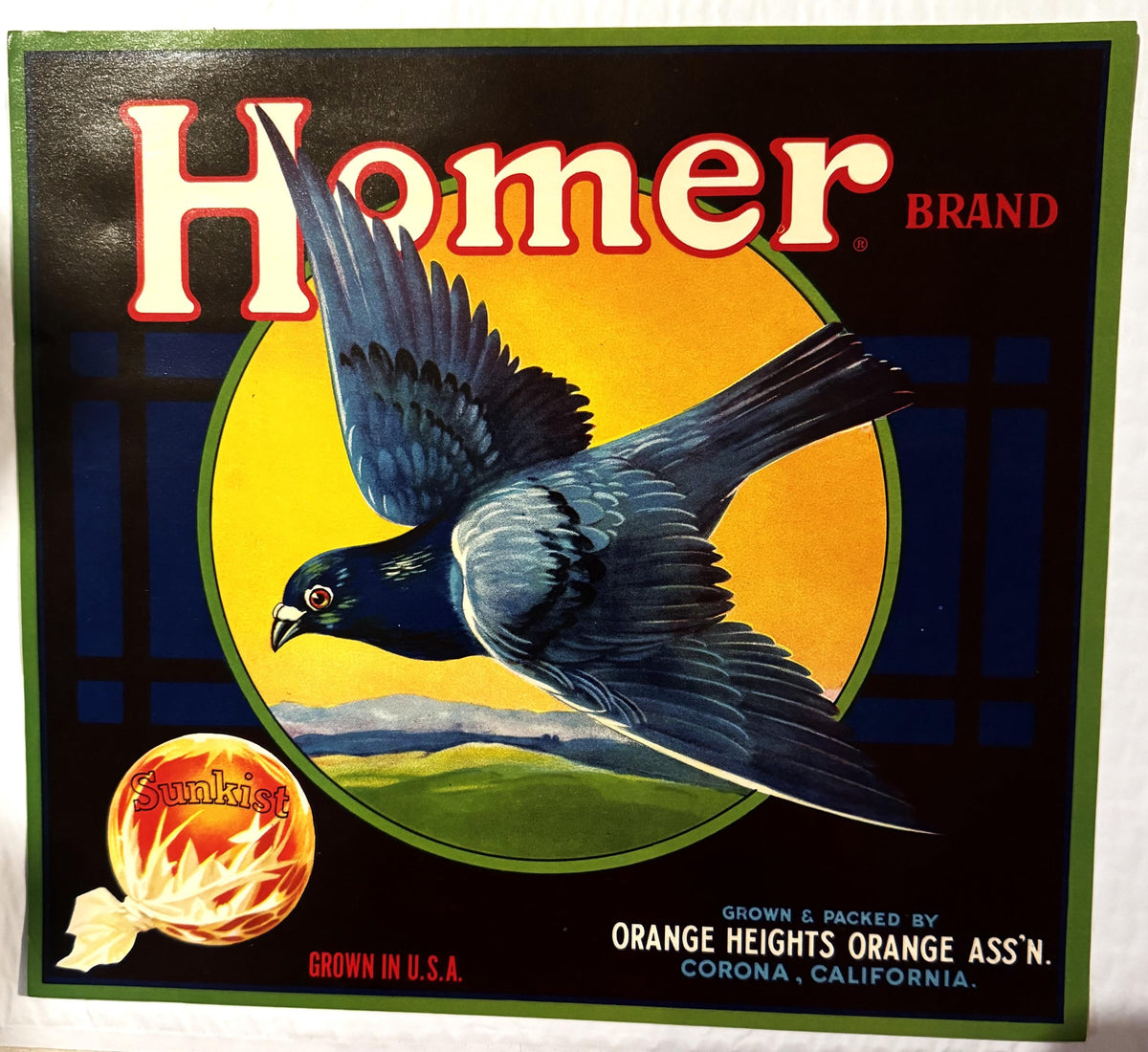 Vintage 1940s Homer Pigeons Crate Label Honors WWII Allied Heroes