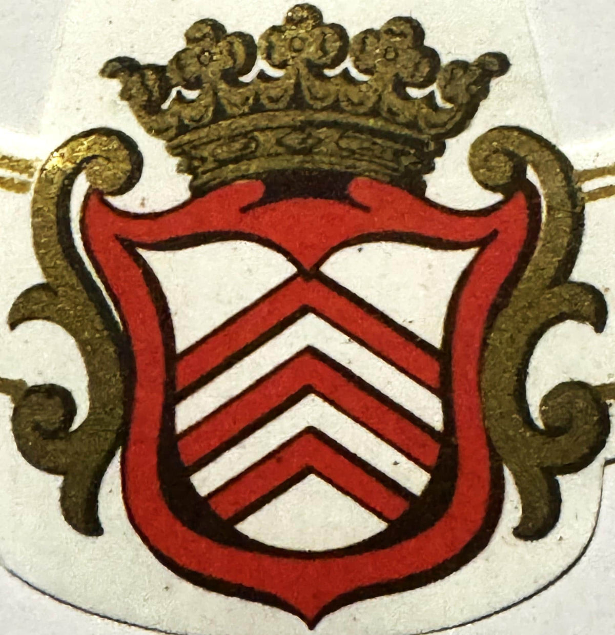 Antique French Wine Collarette Label 🍷 Cuvée Spéciale Crowned Heraldic Crest Lithograph NOS