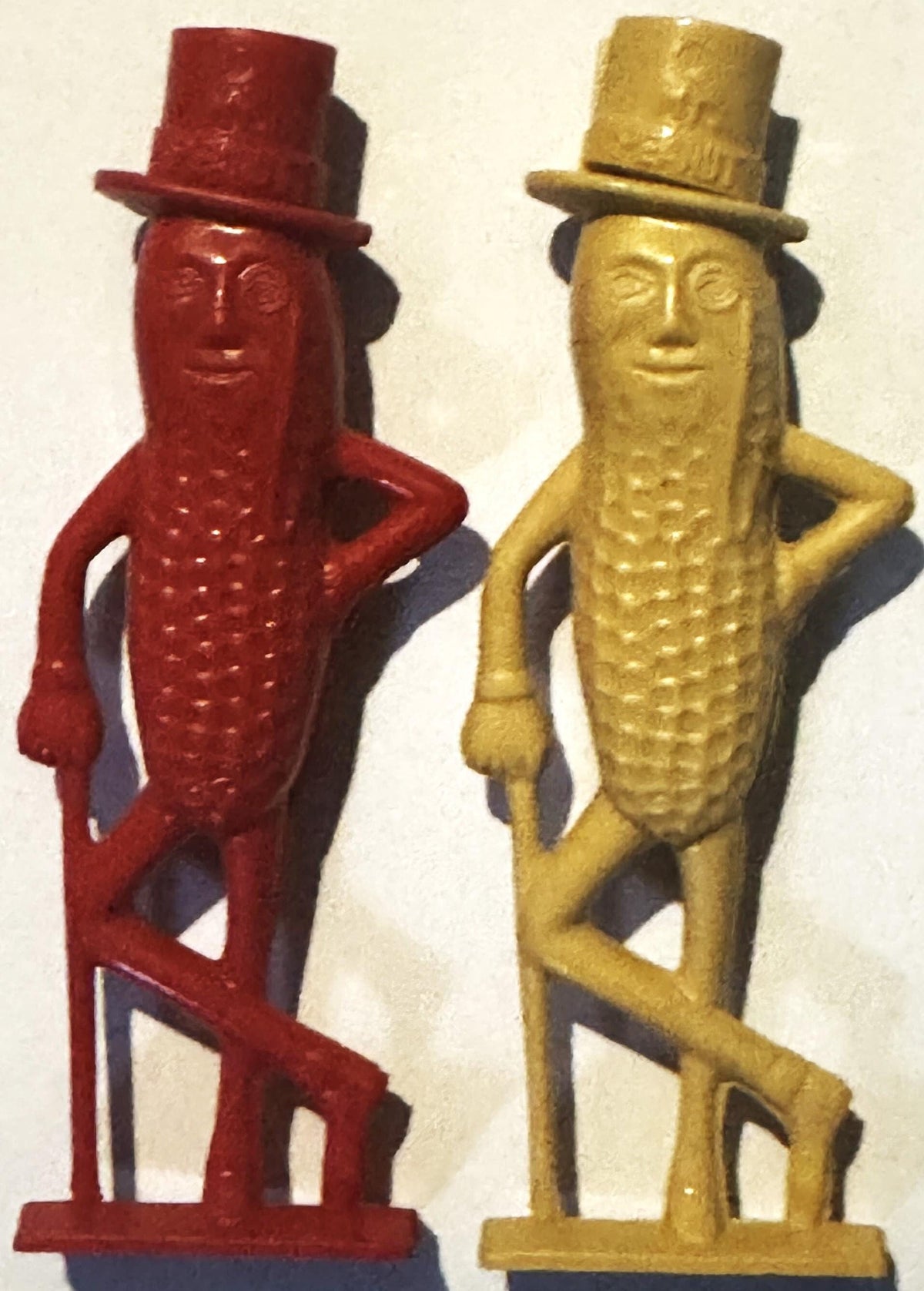 Vintage Planters Mr. Peanut Figural Whistle NOS Advertising Collectible Red & Gold Plastic Figure Top Hat Monocle