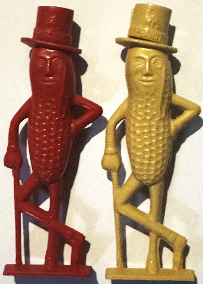 Vintage Planters Mr. Peanut Figural Whistle NOS Advertising Collectible Red & Gold Plastic Figure Top Hat Monocle