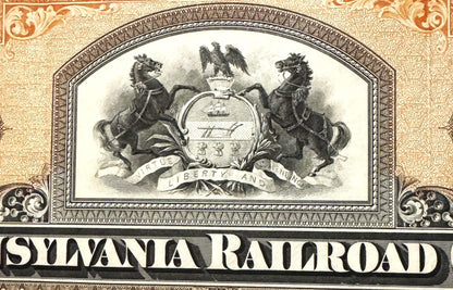 Vintage 1900s 1950s Pennsylvania Railroad Stock Certificate Pennsy Orange Philadelphia Engraved Share 📜