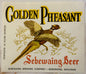 Vintage Golden Pheasant Beer Label from 1950s Michigan