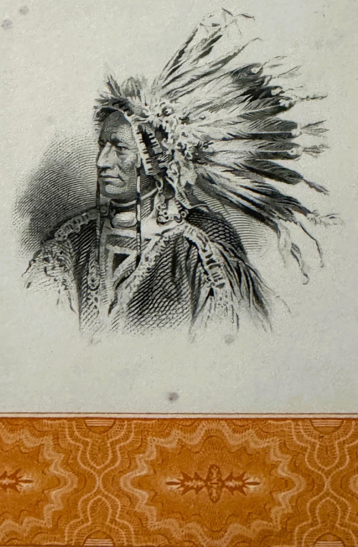 Vintage 1960s - 1970s American Brands Stock Certificate with Native American Art