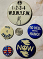 Vintage 1960s Vietnam War Peace & Protest Pin Set – 5 Button Combo 🕊️ ✌️