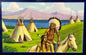 Vintage Rancheria Bartlett Pears Crate Label Native American Teepee Scene Suisun Valley Blue Anchor California Fruit Exchange 🍎