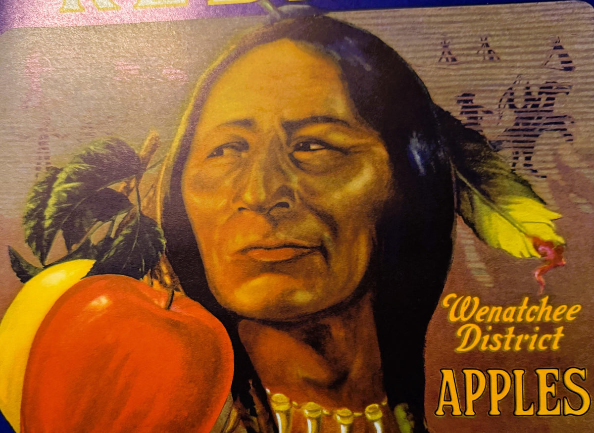 Antique 1930s Redman Brand Wenatchee District Apples Crate Label 🍎 — H. S. Denison & Co., Wenatchee WA