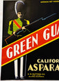 Vintage 1950s Green Guard Asparagus Crate Label from California