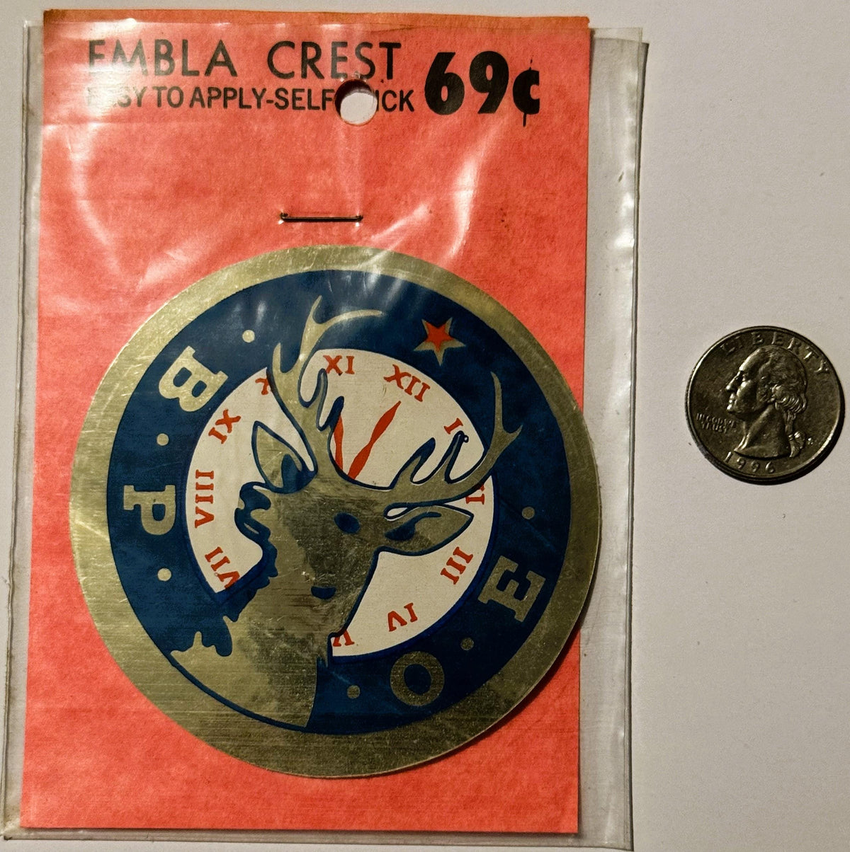 Rare Vintage 1960s Benevolent and Protective Order of Elks Decal, Embla Crest S2 ✨