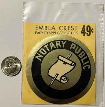 Rare Vintage 1960s Notary Public Decal - Sticker ✨ Unique American Memorabilia!