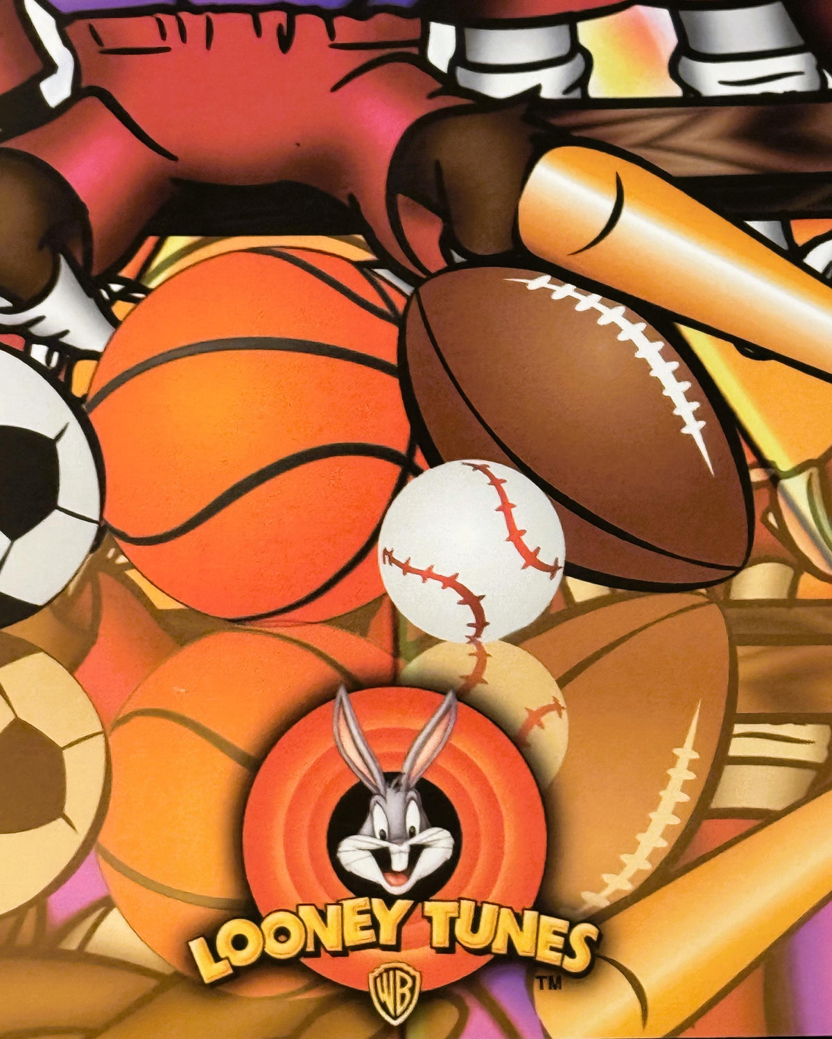 Vintage Retro 1990s Looney Tunes Toon Team Sports Poster Extravaganza