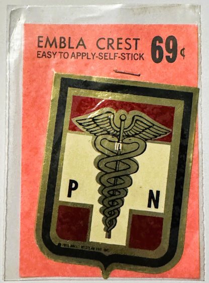 Rare Vintage 1960s Licensed Practical Nurse Medicine Decal - Sticker, Version 2 ✨
