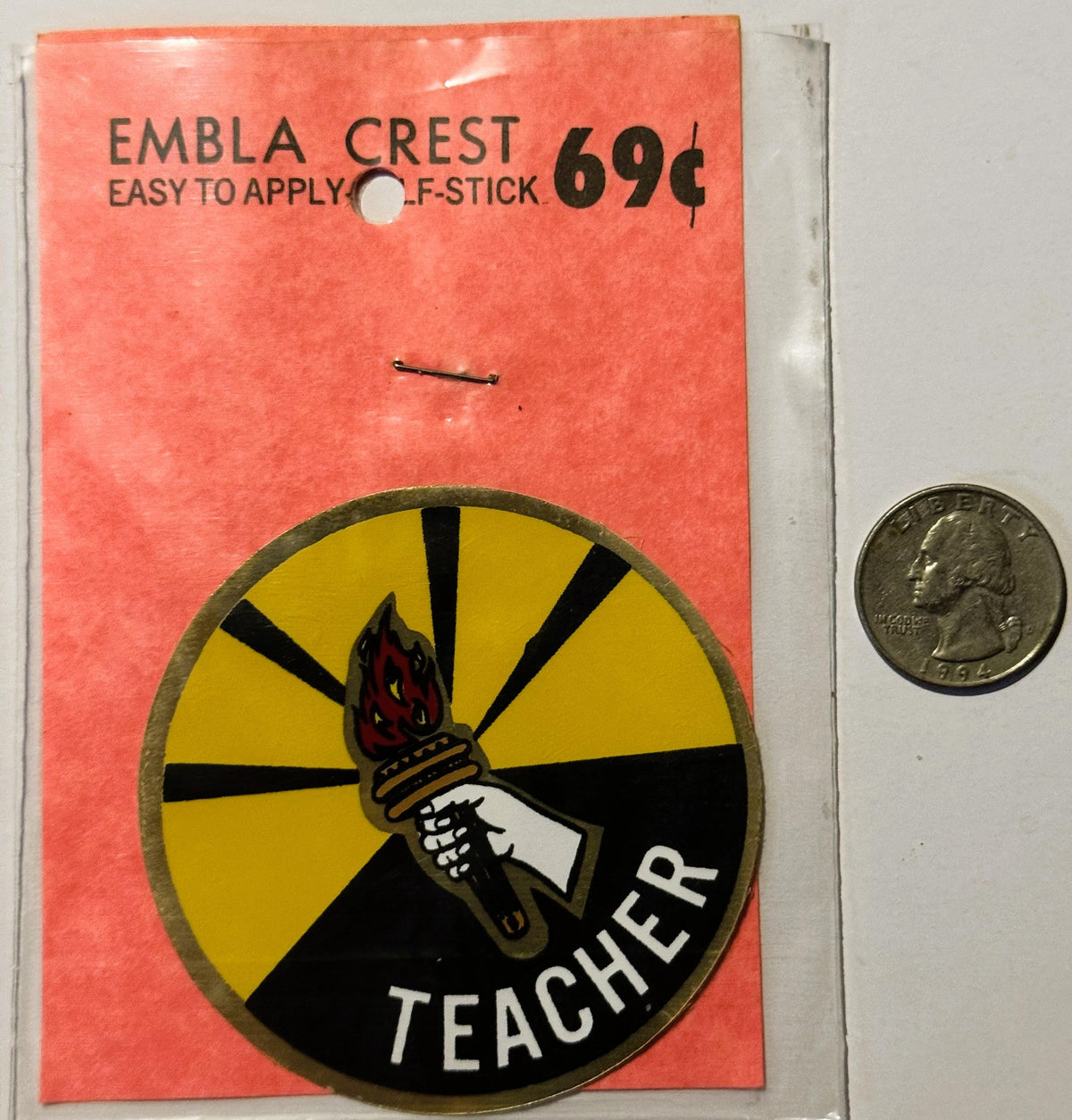 Vintage 1960s Teacher Decal: Embla Crest ✨ Walterboro SC Collectible