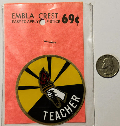 Vintage 1960s Teacher Decal: Embla Crest ✨ Walterboro SC Collectible
