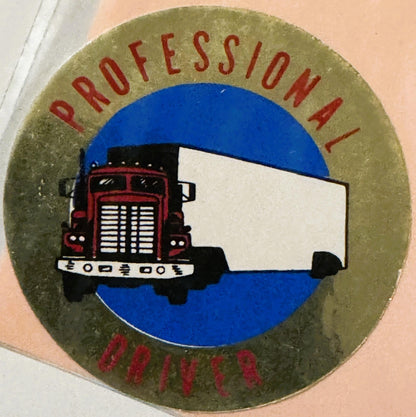 Rare Vintage 1960s Professional Driver Decal - Sticker ✨ Semi Truck, Unopened!