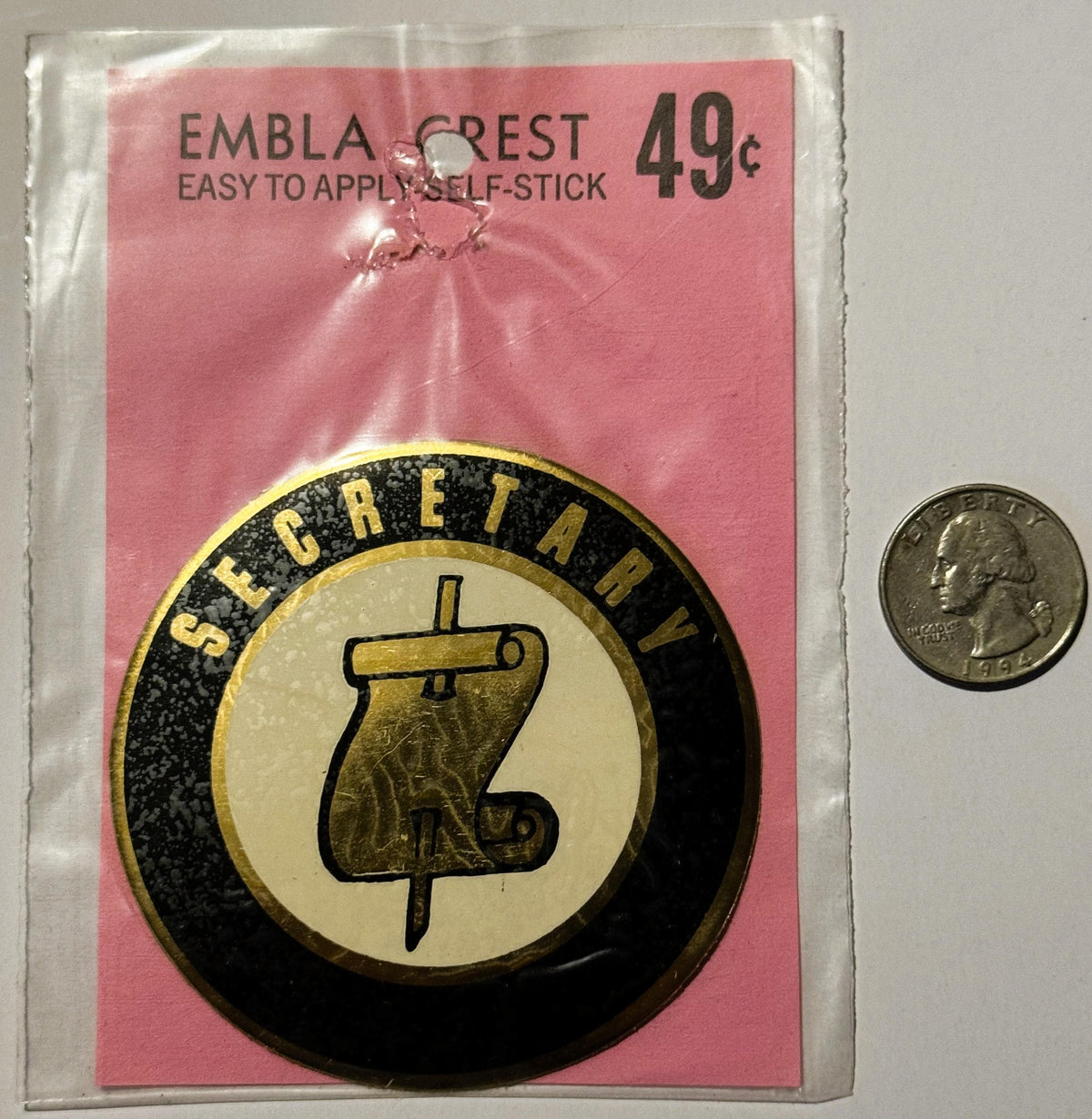 Rare Vintage 1960s Secretary Decal - Sticker ✨ Unopened, Walterboro, SC