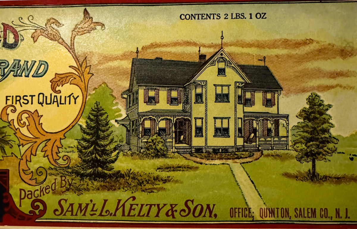 Antique 1910s-1920s Defy The World Tomatoes Can Label 🍅 Kelty & Son, Quinton NJ