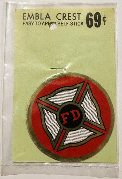 Rare Vintage 1960s FD Fire Department ✨ Firefighter Decal, Maltese Cross