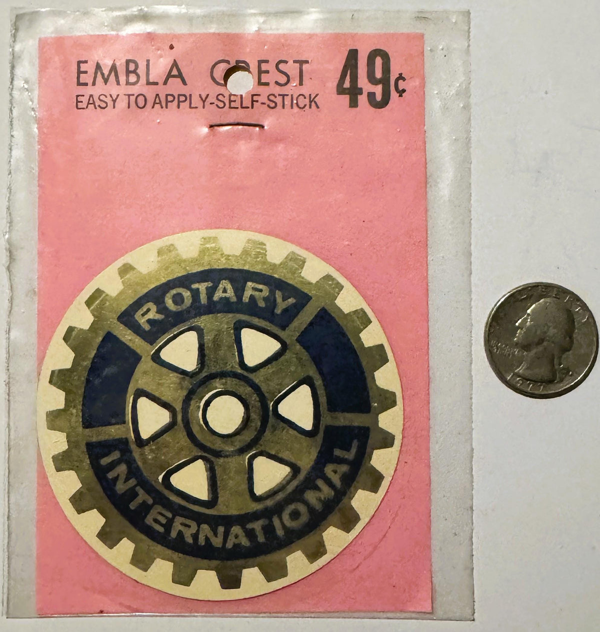 Vintage 1960s Rotary International Embla Crest Decal Discovered