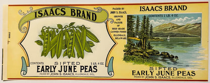 Antique 1930s Isaacs Can Label 🍺 Ellendale, DE, American Historic Success Story!