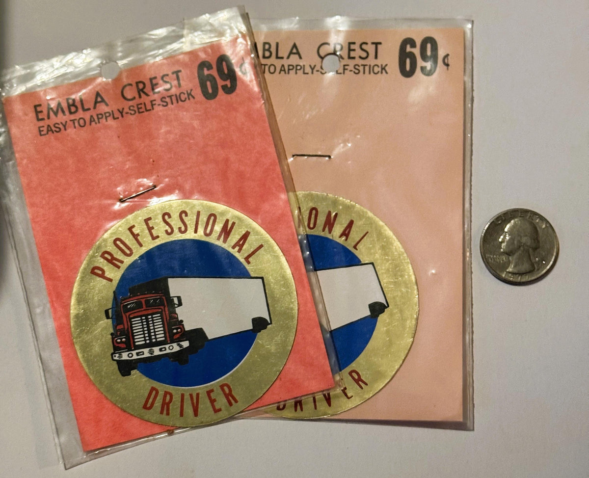 Rare Vintage 1960s Professional Driver Decal - Sticker ✨ Semi Truck, Unopened!