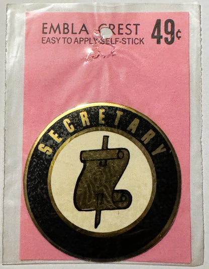 Rare Vintage 1960s Secretary Decal - Sticker ✨ Unopened, Walterboro, SC