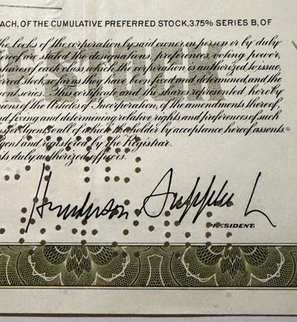 Vintage Atlantic Refining Company Stock Certificate from the 1950s - 1960s