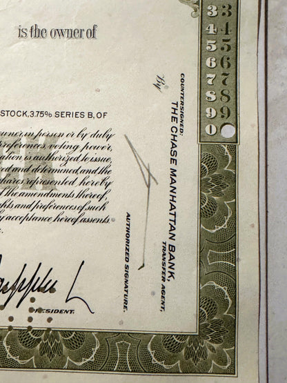 Vintage Atlantic Refining Company Stock Certificate from the 1950s - 1960s