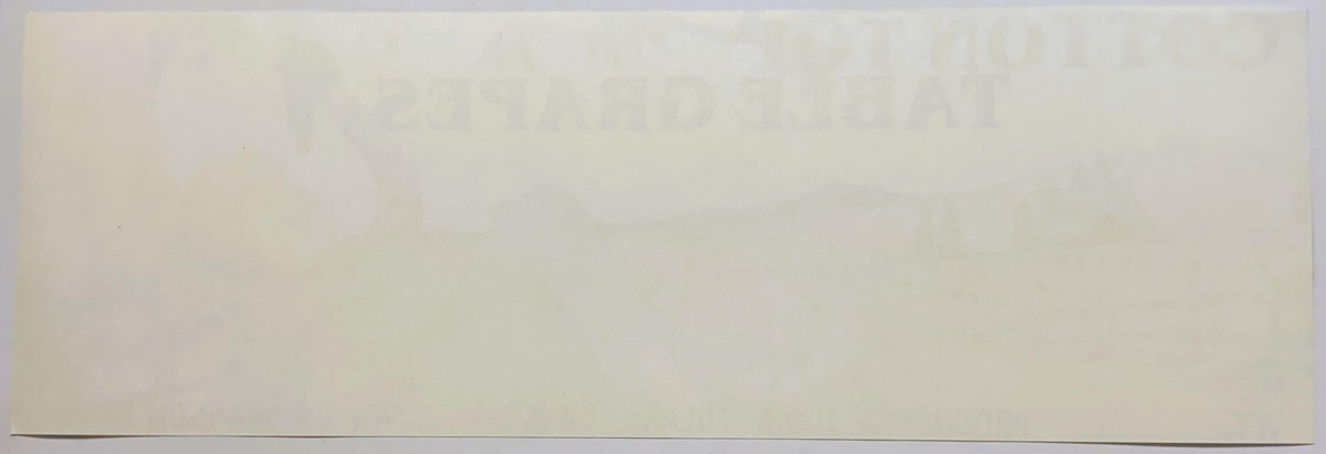 Vintage 1980s Cotton Top Table Grapes Crate Label from Tulare, California