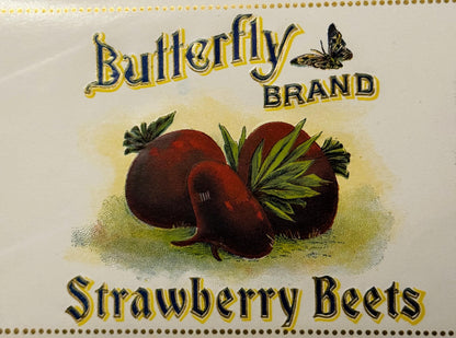 Antique 1900s Butterfly Gold Embossed Can Label ✨ Westernville, Oneida County, NY
