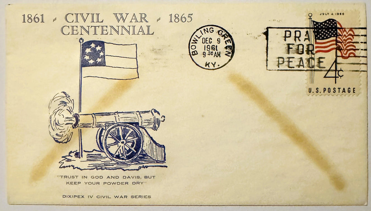 Vintage 1961 Civil War Centennial Series Keep Your Powder Dry Cover Stamped Envelope ✉️